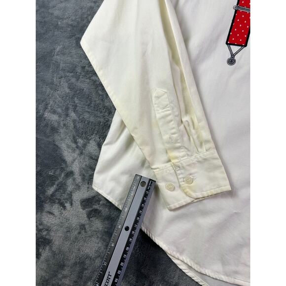 Vintage 1997 Betty Boop Shirt M White Button Up Suspenders Print MGM Grand RARE - Picture 9 of 13